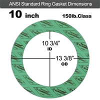 C-4401 Green N/A NBR Ring Gasket - 150 Lb. - 1/16" Thick - 10" Pipe