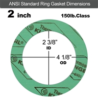 C-4401 Green N/A NBR Ring Gasket - 150 Lb. - 1/16" Thick - 2" Pipe