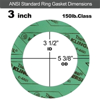 C-4401 Green N/A NBR Ring Gasket - 150 Lb. - 1/16" Thick - 3" Pipe