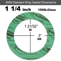 C-4401 Green N/A NBR Ring Gasket - 150 Lb. - 1/8" Thick - 1-1/4" Pipe
