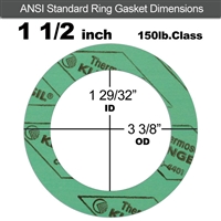 C-4401 Green N/A NBR Ring Gasket - 150 Lb. - 1/8" Thick - 1-1/2" Pipe