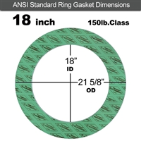 C-4401 Green N/A NBR Ring Gasket - 150 Lb. - 1/8" Thick - 18" Pipe