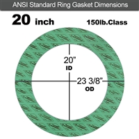 C-4401 Green N/A NBR Ring Gasket - 150 Lb. - 1/8" Thick - 20" Pipe