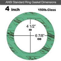 C-4401 Green N/A NBR Ring Gasket - 150 Lb. - 1/8" Thick - 4" Pipe