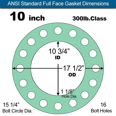 Equalseal EQ750G Full Face Gasket - 300 Lb. Class - 1/8" - 10" Pipe Size