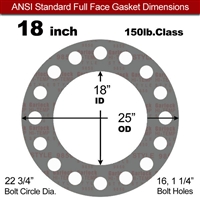 Garlock Style 9850 N/A NBR Full Face Gasket - 150 Lb. - 1/16" Thick - 18" Pipe