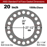 Garlock Style 9850 N/A NBR Full Face Gasket - 150 Lb. - 1/16" Thick - 20" Pipe