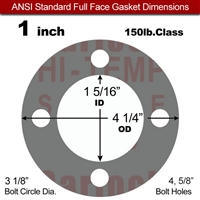 Garlock Style 9850 N/A NBR Full Face Gasket - 150 Lb. - 1/8" Thick - 1" Pipe