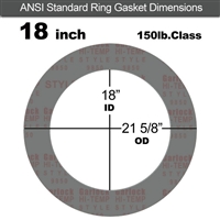 Garlock Style 9850 N/A NBR Ring Gasket - 150 Lb. - 1/16" Thick - 18" Pipe