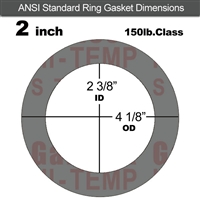 Garlock Style 9850 N/A NBR Ring Gasket - 150 Lb. - 1/16" Thick - 2" Pipe