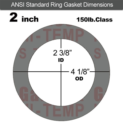Garlock Style 9850 N/A NBR Ring Gasket - 150 Lb. - 1/16" Thick - 2" Pipe - RUSH