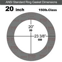 Garlock Style 9850 N/A NBR Ring Gasket - 150 Lb. - 1/16" Thick - 20" Pipe