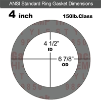 Garlock Style 9850 N/A NBR Ring Gasket - 150 Lb. - 1/16" Thick - 4" Pipe