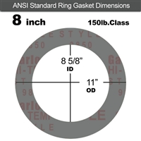 Garlock Style 9850 N/A NBR Ring Gasket - 150 Lb. - 1/16" Thick - 8" Pipe