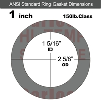 Garlock Style 9850 N/A NBR Ring Gasket - 150 Lb. - 1/8" Thick - 1" Pipe