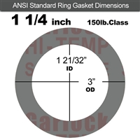 Garlock Style 9850 N/A NBR Ring Gasket - 150 Lb. - 1/8" Thick - 1-1/4" Pipe