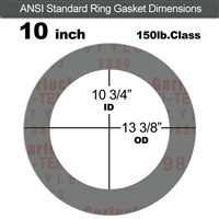Garlock Style 9850 N/A NBR Ring Gasket - 150 Lb. - 1/8" Thick - 10" Pipe