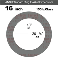 Garlock Style 9850 N/A NBR Ring Gasket - 150 Lb. - 1/8" Thick - 16" Pipe