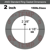 Garlock Style 9850 N/A NBR Ring Gasket - 150 Lb. - 1/8" Thick - 2" Pipe