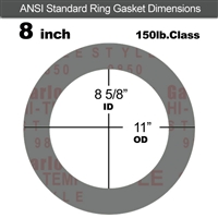 Garlock Style 9850 N/A NBR Ring Gasket - 150 Lb. - 1/8" Thick - 8" Pipe