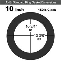 60 Duro Buna-N Ring Gasket - 150 Lb. - 1/16" Thick - 10" Pipe