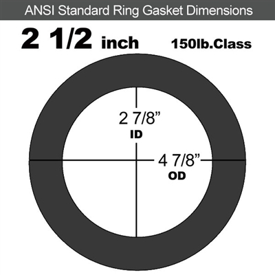 60 Duro Buna-N Ring Gasket - 150 Lb. - 1/8" Thick - 2-1/2" Pipe