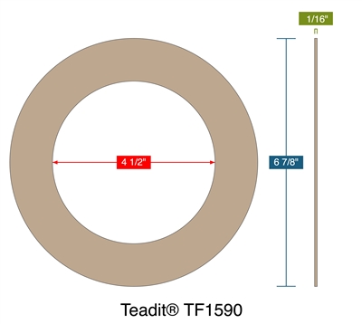 TeaditÂ® TF1590 -  1/16" Thick - Ring Gasket - 150 Lb. - 4"