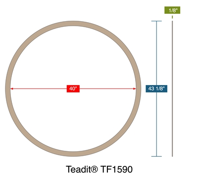 TeaditÂ® TF1590 -  1/8" Thick - Ring Gasket - 150 Lb. Series B - 40"