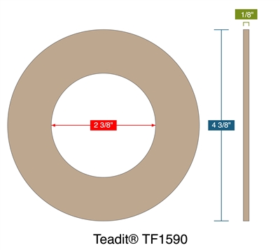 TeaditÂ® Branded TF1590 -  1/8" Thick - Ring Gasket - 300 Lb./400 Lb./600 Lb. - 2"