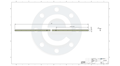 Santoprene NSF 51/61 - 60 Durometer -  1/4" Thick - 4" x 109.5"