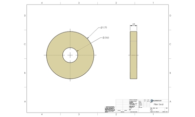 Santoprene NSF 61 - 60 Duro - Ring Gasket -  1/4" Thick - .563" ID - 1.75" OD