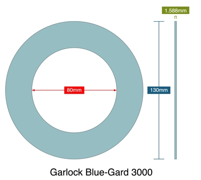 Garlock 3000 Ring  - 1/16" Thick - 80 MM ID x 135 MM OD