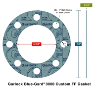 Garlock Blue-GardÂ® 3000 Custom FF Gasket - 1/16" Thk - 5.75" ID x 10" OD