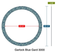 Garlock Blue-GardÂ® 3000 Custom Ring Gasket - 1/16" Thk - 23.75" ID x 28.25" OD