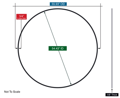 Garlock 3300 Neo Custom Ring Gasket - 54.43" ID x 55.93" OD x 1/8"