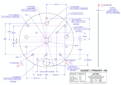 Garlock GylonÂ® 3504 Blue PTFE - Custom Gasket - 1/32" x 6.062" OD