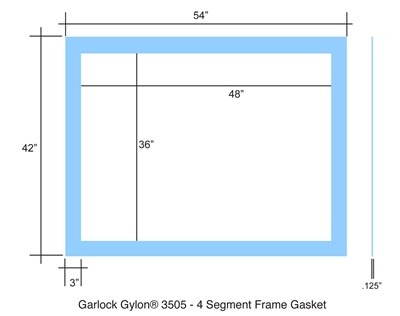 Garlock GylonÂ® 3505 PTFE - Custom Segmented Frame Gasket - 1/8" x 36"x 48" ID