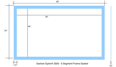 Garlock GylonÂ® 3505 PTFE - Custom Segmented Frame Gasket - 1/8" x 48"x 84" ID