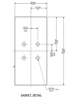 Garlock GylonÂ® 3510 Custom Rectangular Gasket - 1.6 mm x 350 mm x 750 mm