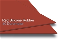 40 Duro Red Silicone Rubber Sheet - 1/2" Thick x 36" x 36"