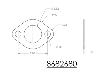 C-4401 Green N/A NBR Custom Gasket - 1/32" Thick - DRW 8682680