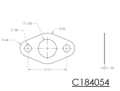 C-4401 Green N/A NBR Custom Gasket - 1/32" Thick - DRW C184054