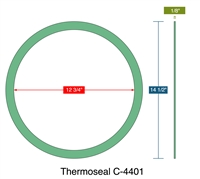 C-4401 Green N/A NBR Ring Gasket - 1/8" Thick x12.75" ID x 14.5" OD