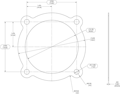 EQ 500 Fawn PTFE and Silica - Custom Gasket - 1/32" x 4.02" OD