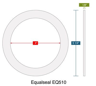 Equalseal EQ 510 Custom Ring Gasket - 1/8" x 4" ID x 5.25" OD