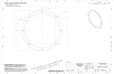 Equalseal EQ 535 Custom Full Face Gasket - 1/16" x 5.2" ID x 6" OD (8) .21 Holes Per Dwg