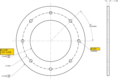 Equalseal EQ 535 Custom Full Face Gasket - 1/8" x 2.438" ID x 4" OD