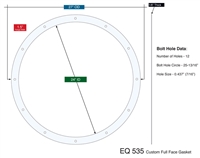 Equalseal EQ 535 Custom Full Face Gasket - 24" x 27" x 1/8"