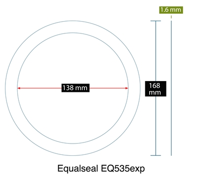 Equalseal EQ 535 Custom Ring Gasket - 138mm ID x 168mm OD x 1.6mm