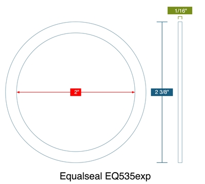 Equalseal EQ 535 Custom Ring Gasket - 2" ID x 2-3/8" OD x 1/16"